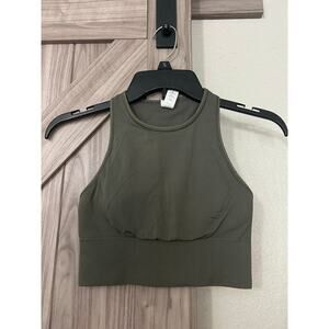 Lululemon olive color sports bra 4